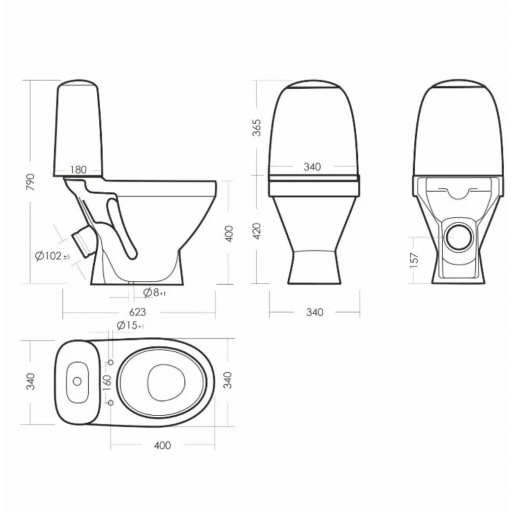 Унитаз-компакт напольный с бачком Sanita ВИКТОРИЯ СТАНДАРТ WC.CC/Victoria/1-P/WHT.G/S1 с сиденьем